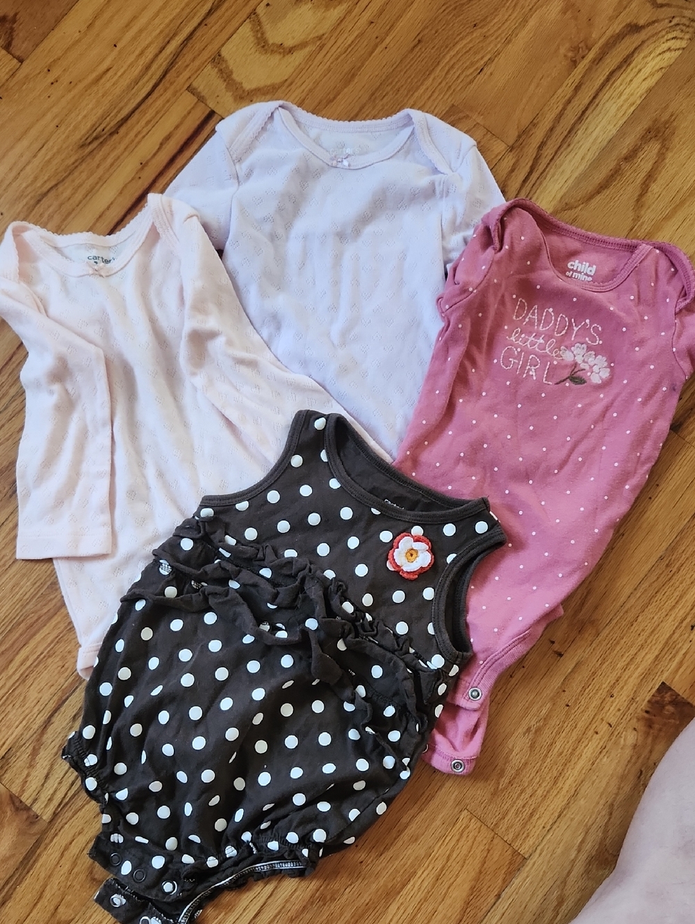 Set Of 4 Carters Onesie Tops- 12M